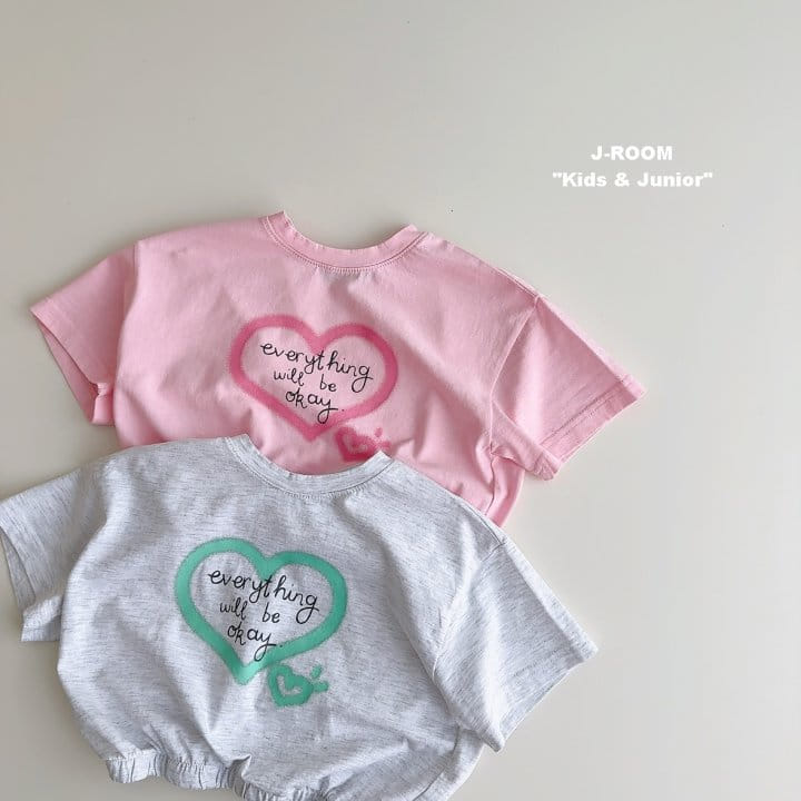 J-Room - Korean Children Fashion - #kidzfashiontrend - Banding Heart Paint Tee - 4