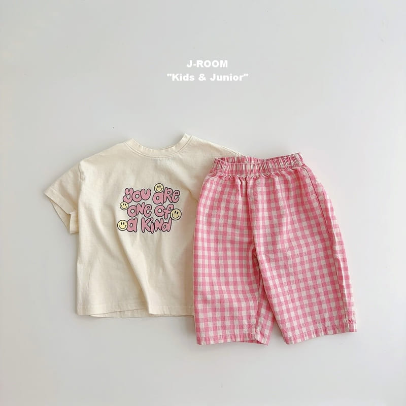 J-Room - Korean Children Fashion - #childofig - Kind Check Top Bottom Set - 5