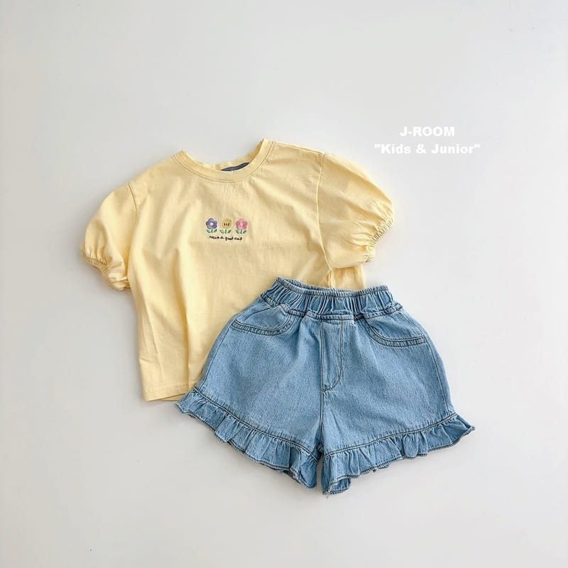 J-Room - Korean Children Fashion - #designkidswear - Embroidery Shirring Tee - 6