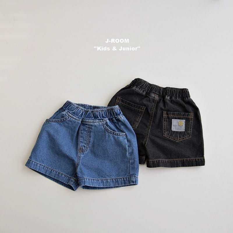 J-Room - Korean Children Fashion - #fashionkids - Label Denim Shorts