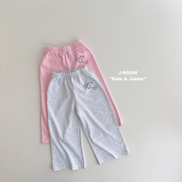 J-Room - Korean Children Fashion - #kidsshorts - Heart Wide Pants - 2