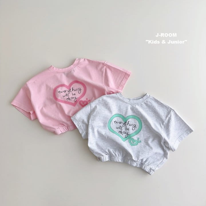 J-Room - Korean Children Fashion - #kidsshorts - Banding Heart Paint Tee