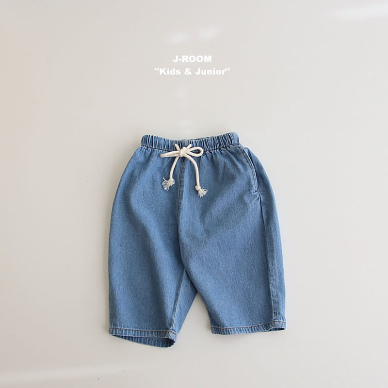 J-Room - Korean Children Fashion - #kidsstore - String Denim Cropped Shorts