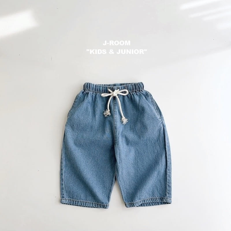 J-Room - Korean Children Fashion - #kidzfashiontrend - String Denim Cropped Shorts - 2