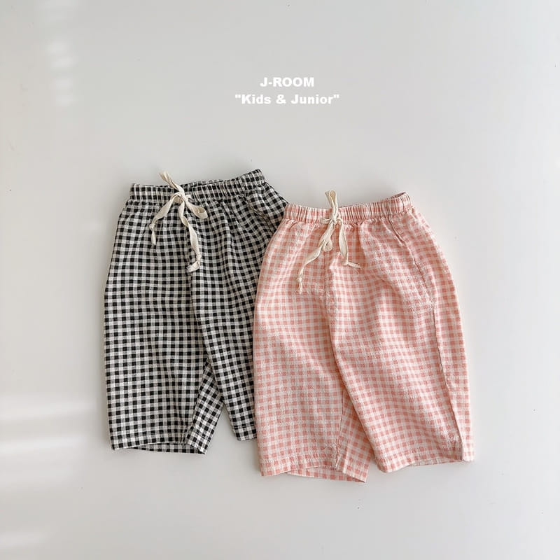 J-Room - Korean Children Fashion - #kidzfashiontrend - Bio Check Cropped Shorts