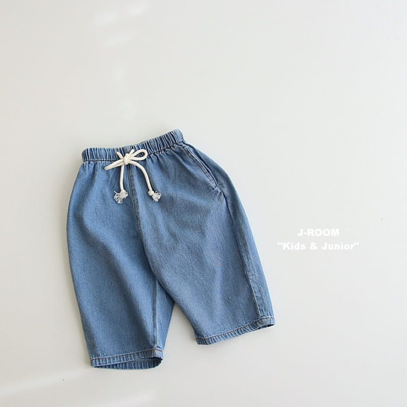 J-Room - Korean Children Fashion - #Kfashion4kids - String Denim Cropped Shorts - 4