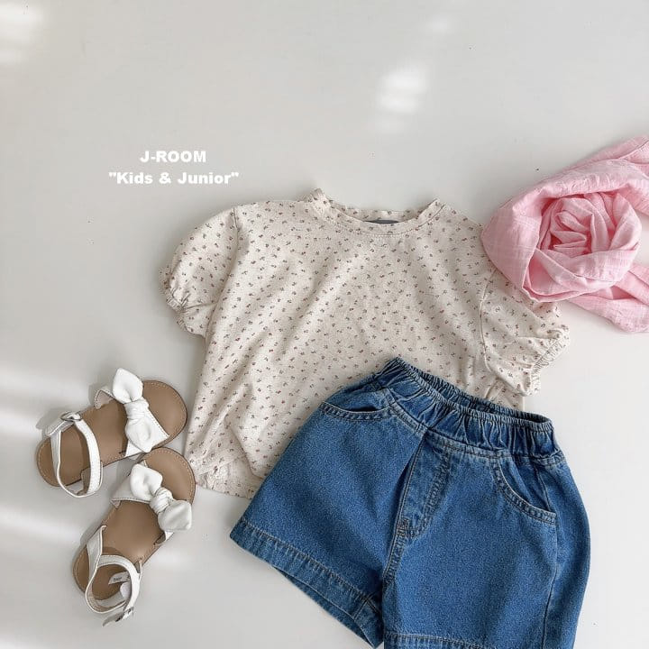 J-Room - Korean Children Fashion - #littlefashionista - Flower L Shirring Tee - 8