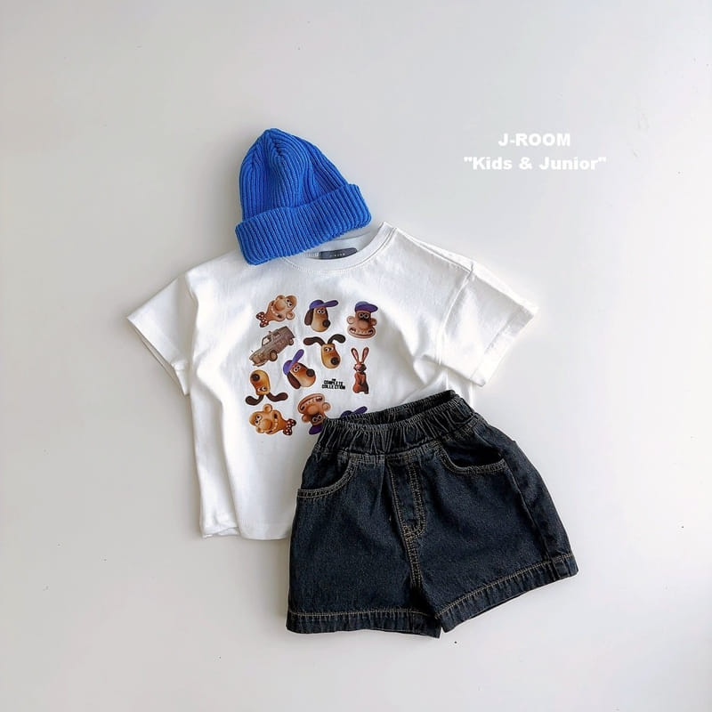 J-Room - Korean Children Fashion - #minifashionista - Label Denim Shorts - 8