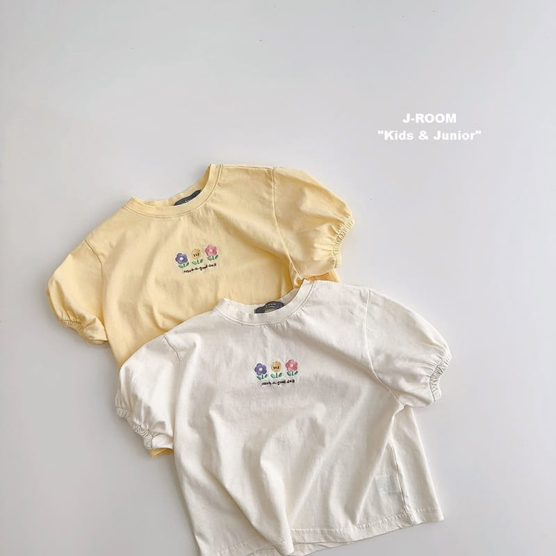 J-Room - Korean Children Fashion - #stylishchildhood - Embroidery Shirring Tee - 3