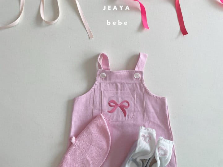 Jeaya & Mymi - Korean Baby Fashion - #babyboutique - Ribbon Dungarees One-Piece