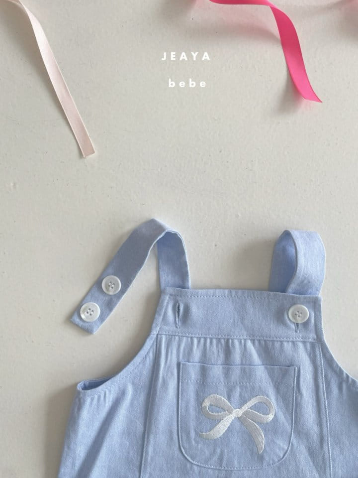 Jeaya & Mymi - Korean Baby Fashion - #babyclothing - Ribbon Dungarees One-Piece - 3