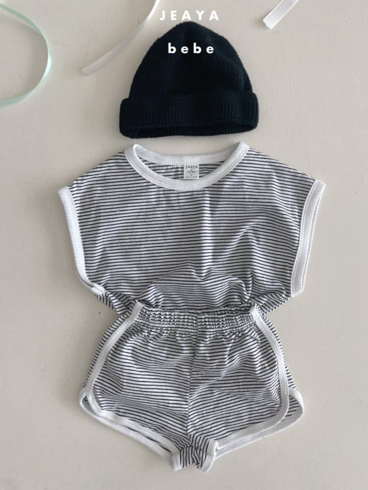 Jeaya & Mymi - Korean Baby Fashion - #onlinebabyshop - ST Piping Top Bottom Set - 4