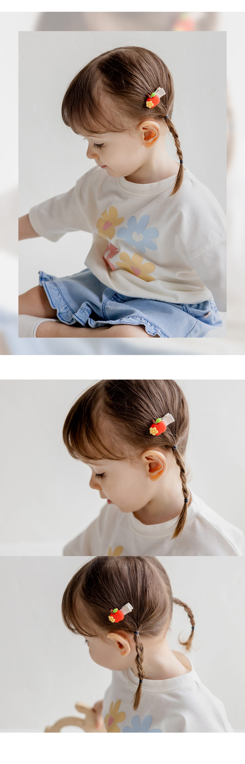 Kids Clara - Korean Baby Fashion - #onlinebabyshop - Purto Mini Baby Hair Pin 3in1 Set ( 5ea 1set) - 4