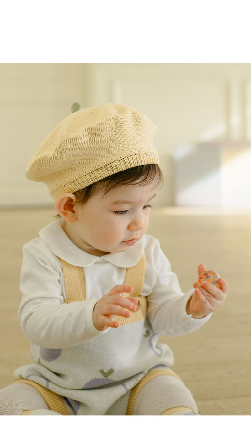 Kids Clara - Korean Baby Fashion - #babyclothing - Yellow Berry Knit Baby Beret