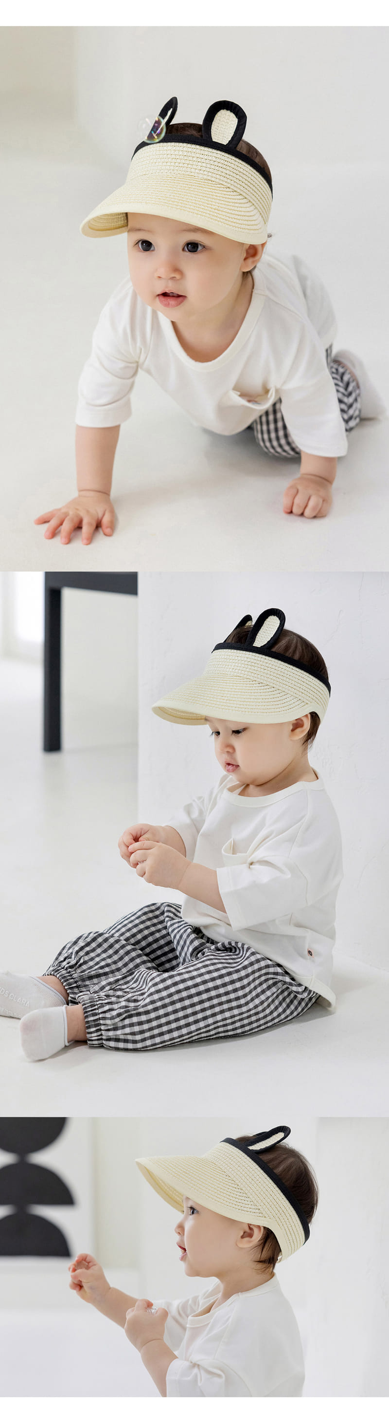 Kids Clara - Korean Baby Fashion - #babyclothing - Cookies Rabbit Baby Straw Sun Cap - 3