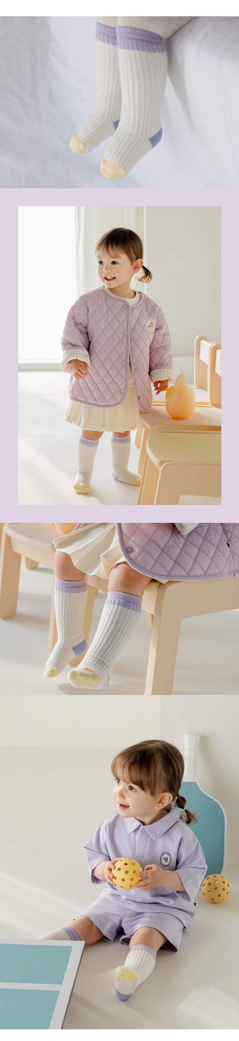 Kids Clara - Korean Baby Fashion - #babyoninstagram - Poddy Baby Knee Socks (5ea 1set) - 2