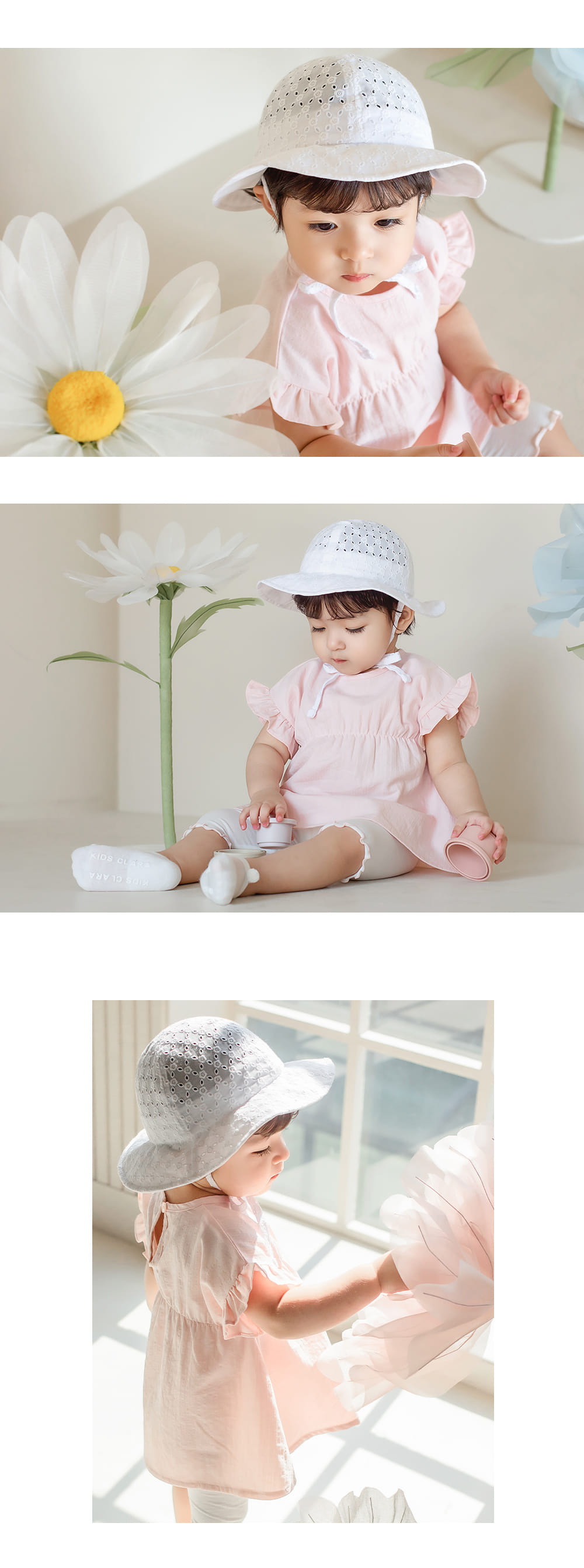 Kids Clara - Korean Baby Fashion - #babyoninstagram - Miru Eyelet Baby Sun Hat - 4