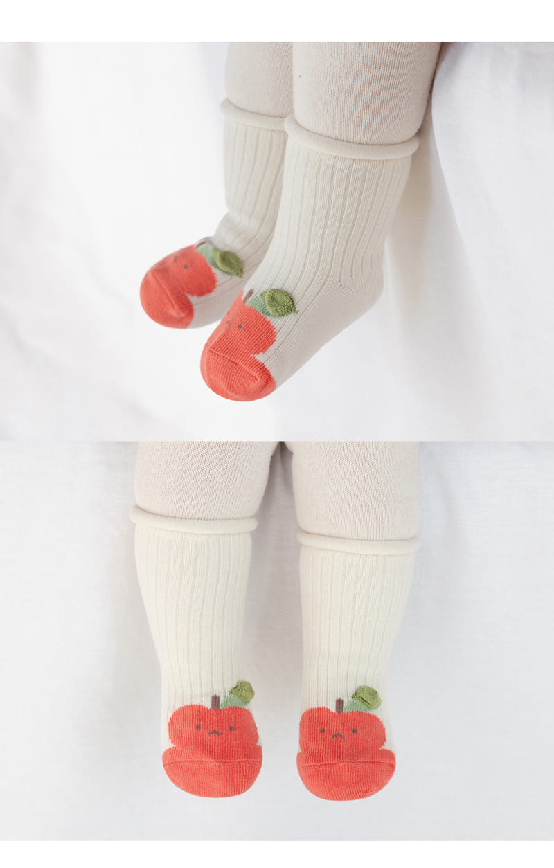 Kids Clara - Korean Baby Fashion - #babyoutfit - Berry Rolling Baby Socks (5ea 1set) - 2