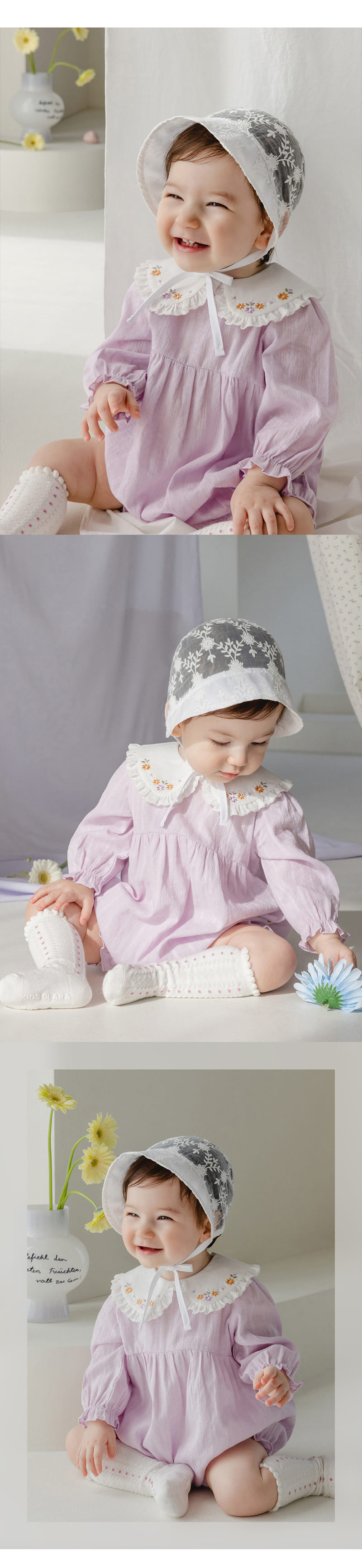 Kids Clara - Korean Baby Fashion - #babyoutfit - Brianna Baby Bonnet - 2