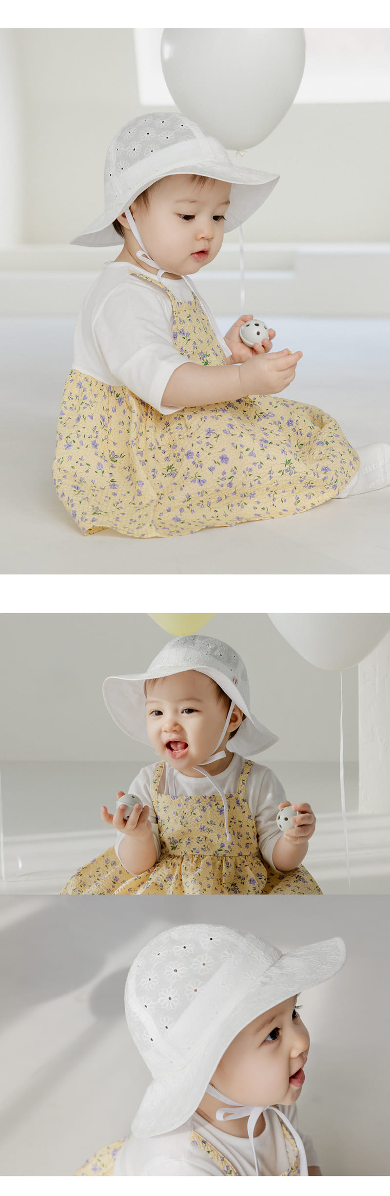 Kids Clara - Korean Baby Fashion - #babyoutfit - Leanna Eyelet Baby Sun Hat - 2