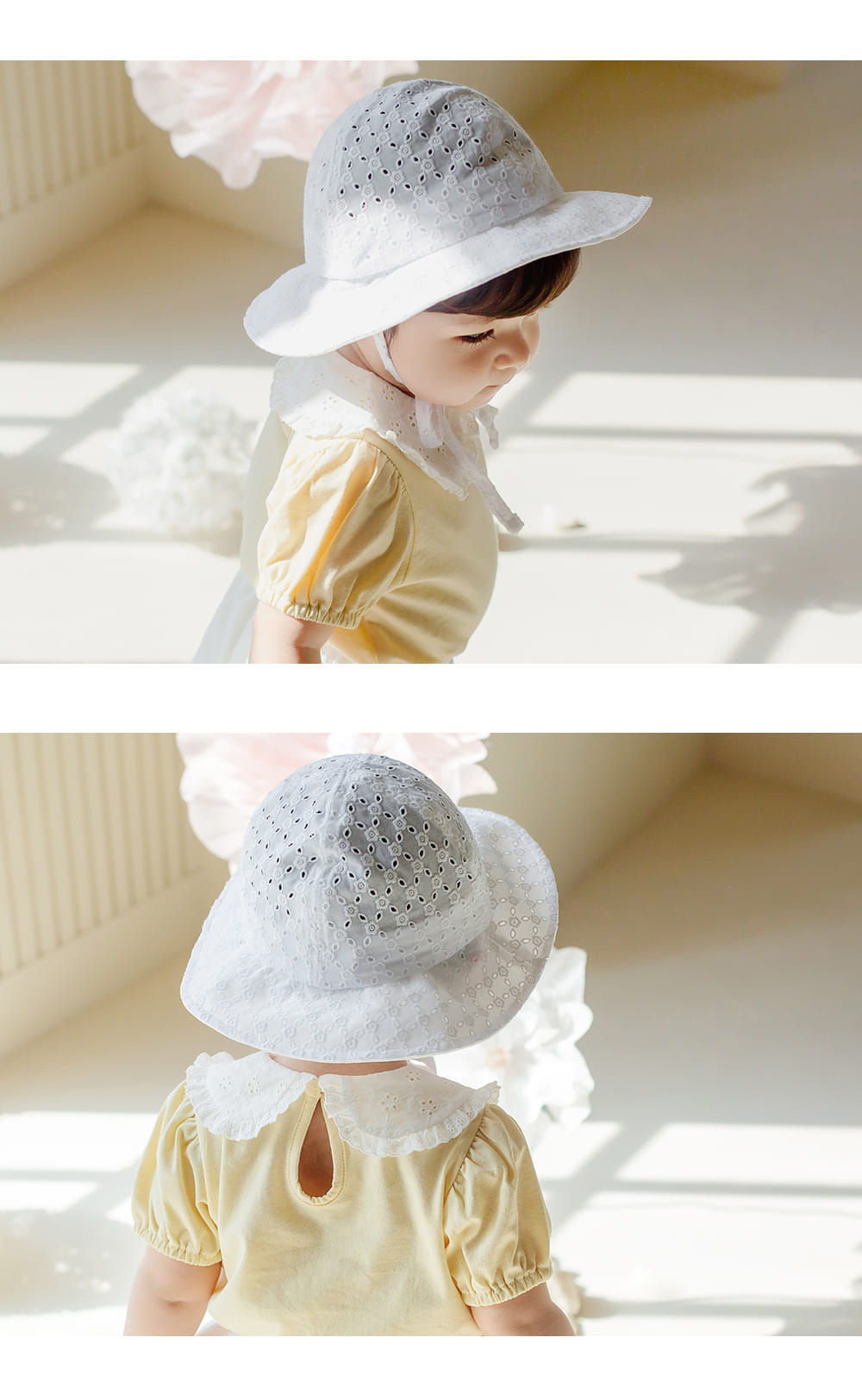 Kids Clara - Korean Baby Fashion - #babyoutfit - Miru Eyelet Baby Sun Hat - 6