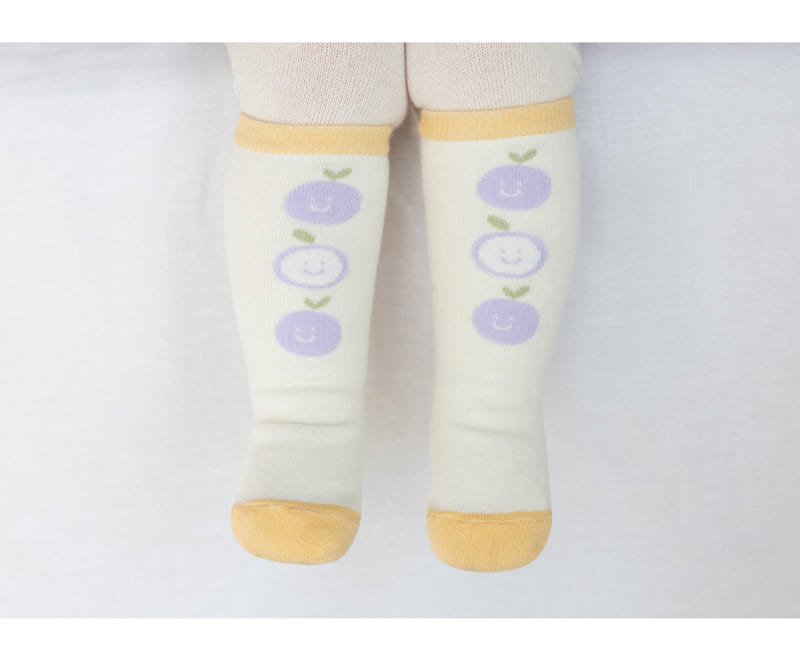 Kids Clara - Korean Baby Fashion - #babywear - Purple Berry Baby Knee Socks - 5