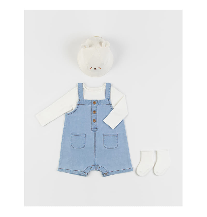 Kids Clara - Korean Baby Fashion - #babywear - Glow Denim Baby Dungarees Pants - 4