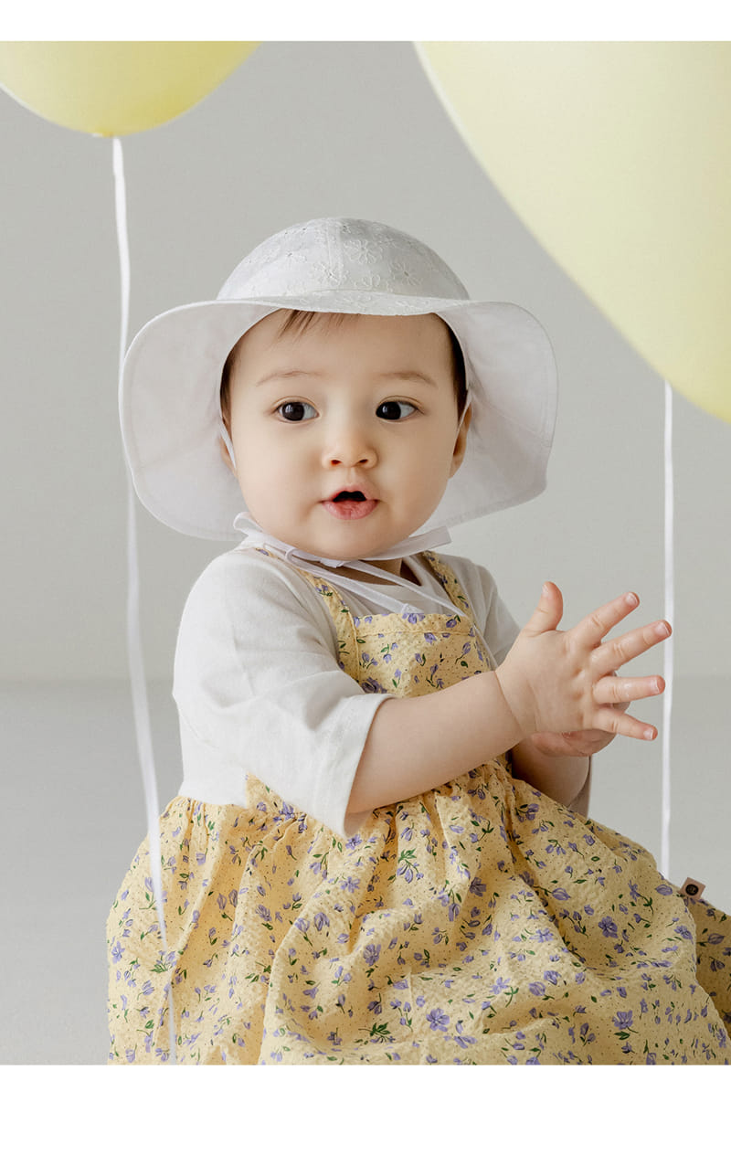 Kids Clara - Korean Baby Fashion - #onlinebabyshop - Leanna Eyelet Baby Sun Hat - 5