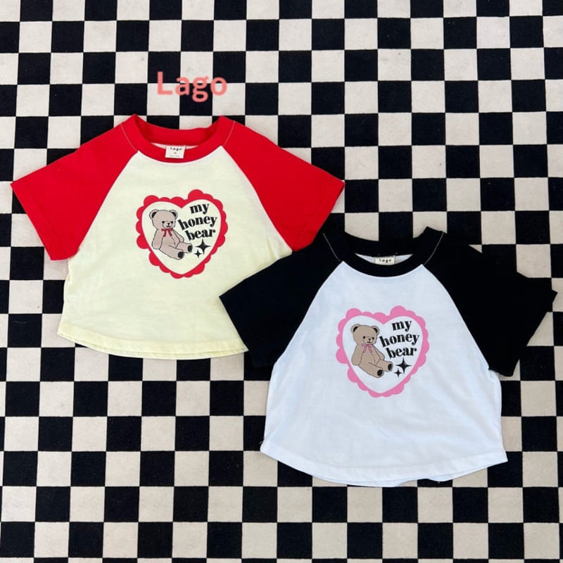 Lago - Korean Children Fashion - #kidsshorts - Honey Bear Raglan Tee