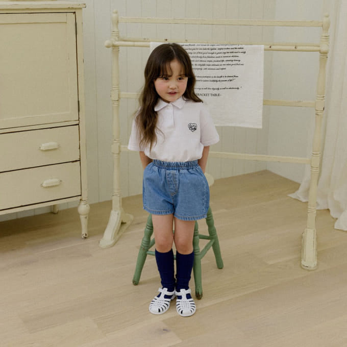 Lalaland - Korean Children Fashion - #prettylittlegirls - Denim Half Pants