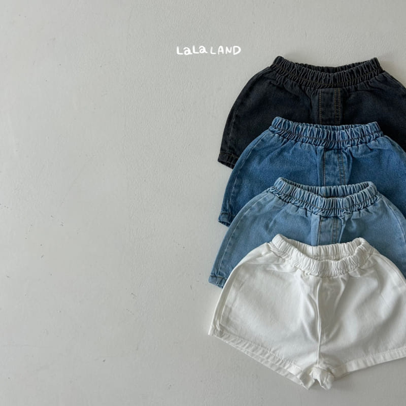 Lalaland - Korean Children Fashion - #todddlerfashion - Denim Half Pants - 2