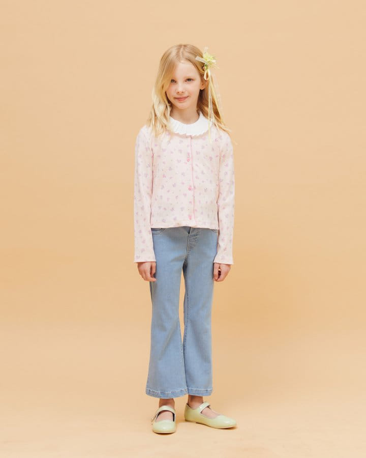 Le Bev - Korean Children Fashion - #Kfashion4kids - Rib Floral Cardigan - 8