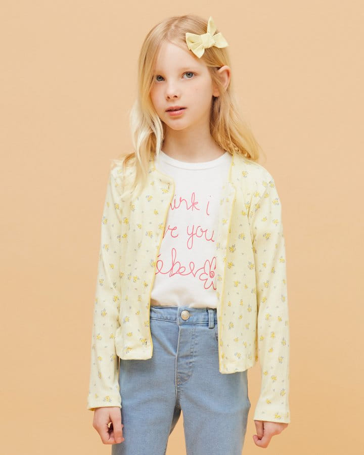 Le Bev - Korean Children Fashion - #childrensboutique - Rib Floral Cardigan