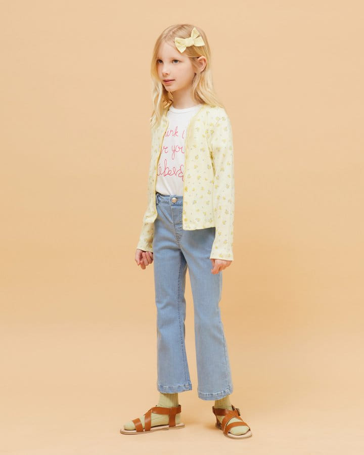 Le Bev - Korean Children Fashion - #designkidswear - Rib Floral Cardigan - 2