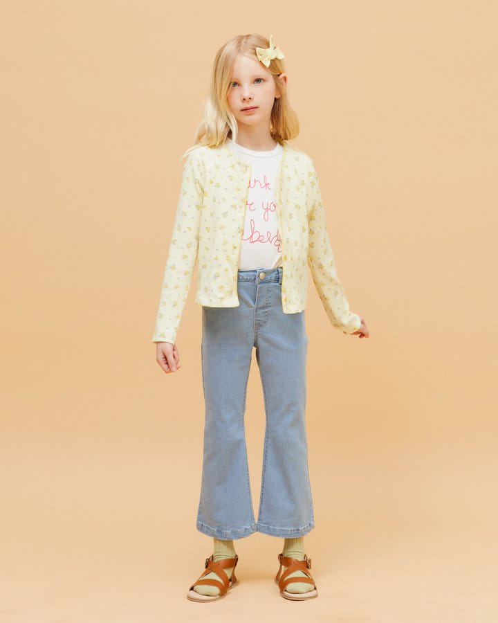 Le Bev - Korean Children Fashion - #discoveringself - Rib Floral Cardigan - 3