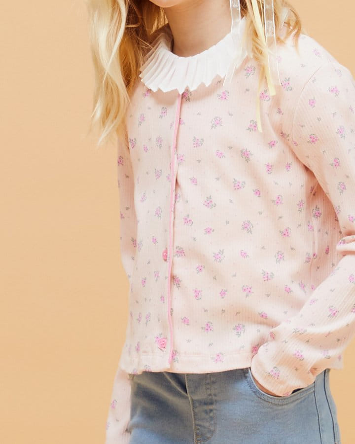 Le Bev - Korean Children Fashion - #discoveringself - Rib Floral Cardigan - 4