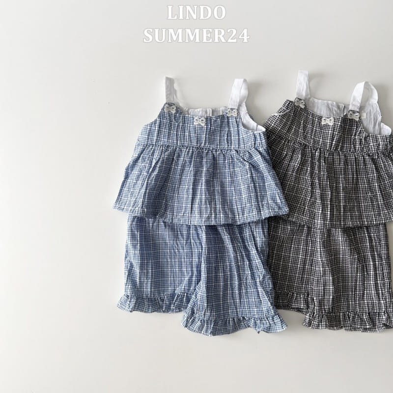 Lindo - Korean Children Fashion - #Kfashion4kids - Weahas Check Top Bottom Set - 7