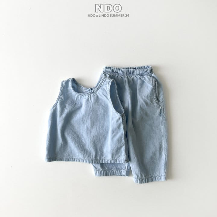 Lindo - Korean Children Fashion - #childofig - Joy Denim Top Bottom Set - 2