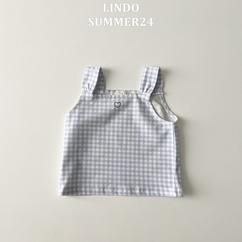 Lindo - Korean Children Fashion - #childofig - Mini Check Sleeveless Tee - 6