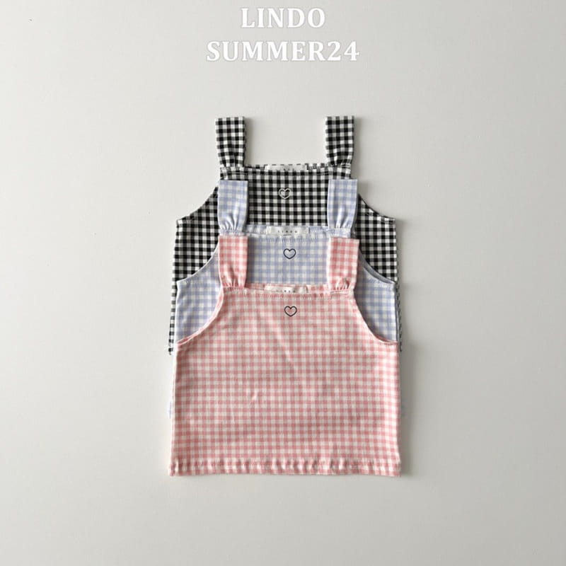 Lindo - Korean Children Fashion - #childofig - Mini Check Sleeveless Tee - 7