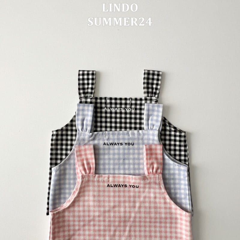 Lindo - Korean Children Fashion - #discoveringself - Mini Check Sleeveless Tee - 10