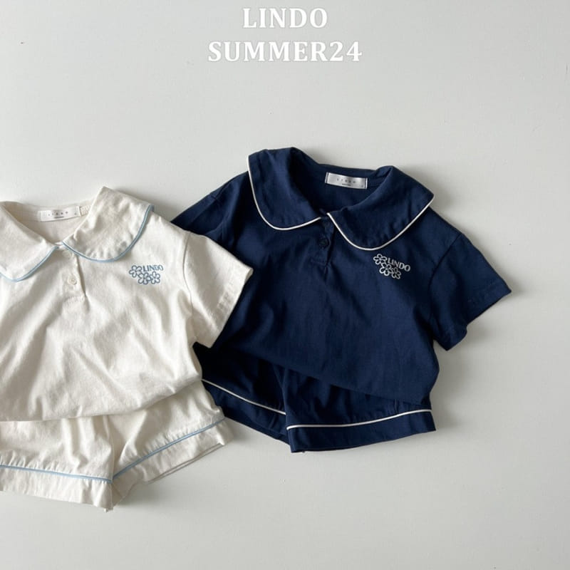 Lindo - Korean Children Fashion - #discoveringself - Day Collar Top Bottom Set - 4