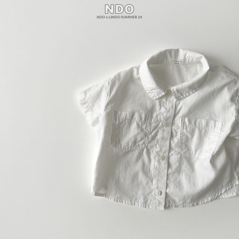 Lindo - Korean Children Fashion - #kidsshorts - White Short Sleeve Shirt - 4