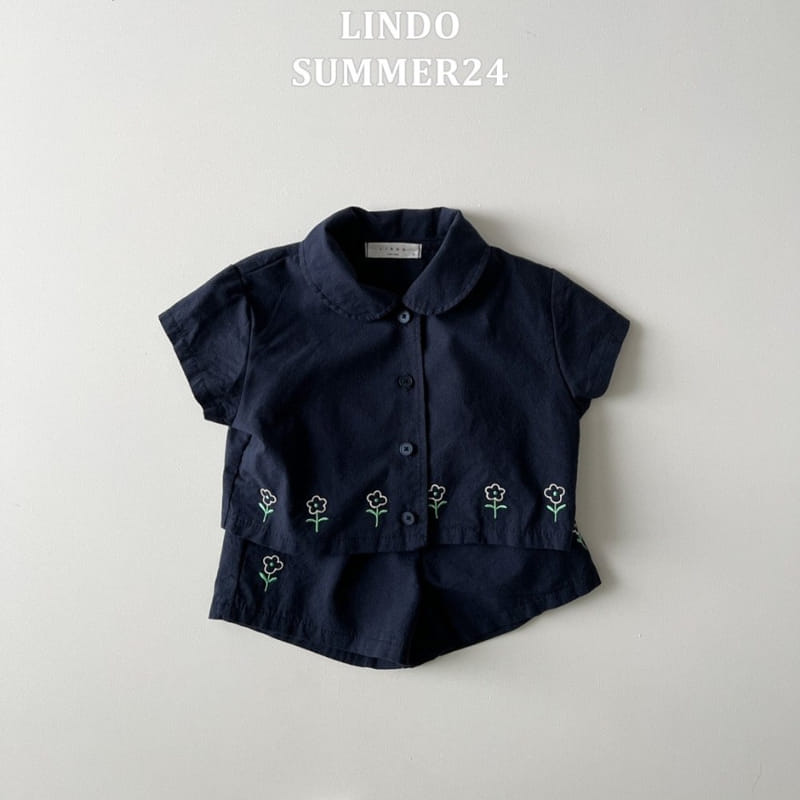 Lindo - Korean Children Fashion - #minifashionista - Garden Collar Embroidery Top Bottom Set - 6