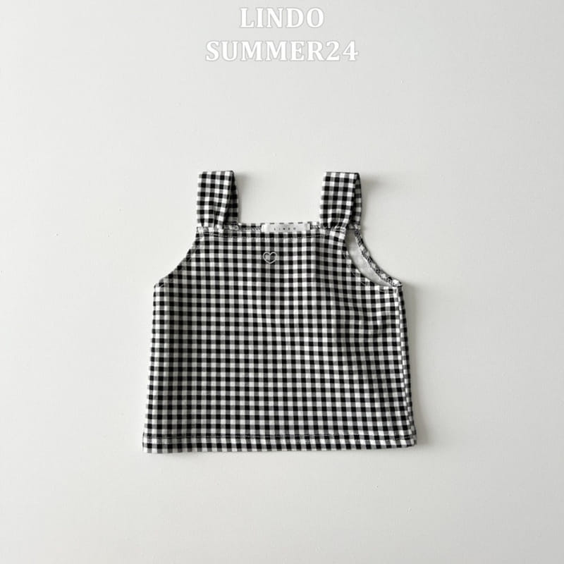 Lindo - Korean Children Fashion - #prettylittlegirls - Mini Check Sleeveless Tee - 5