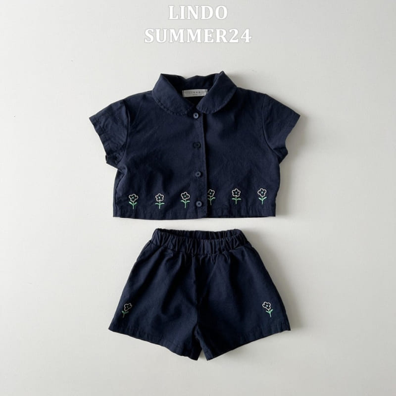 Lindo - Korean Children Fashion - #todddlerfashion - Garden Collar Embroidery Top Bottom Set - 8