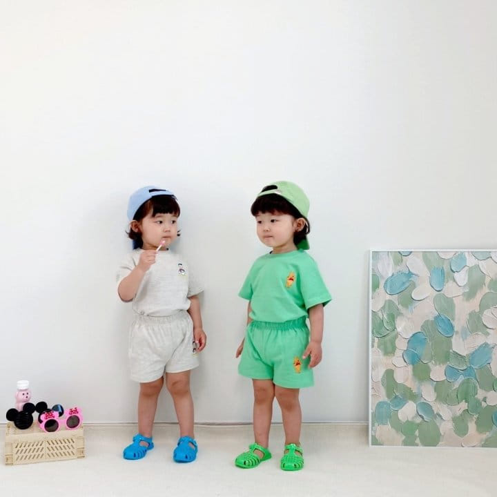 Little Rabbit - Korean Children Fashion - #kidsshorts - Simple Top Bottom Set - 9