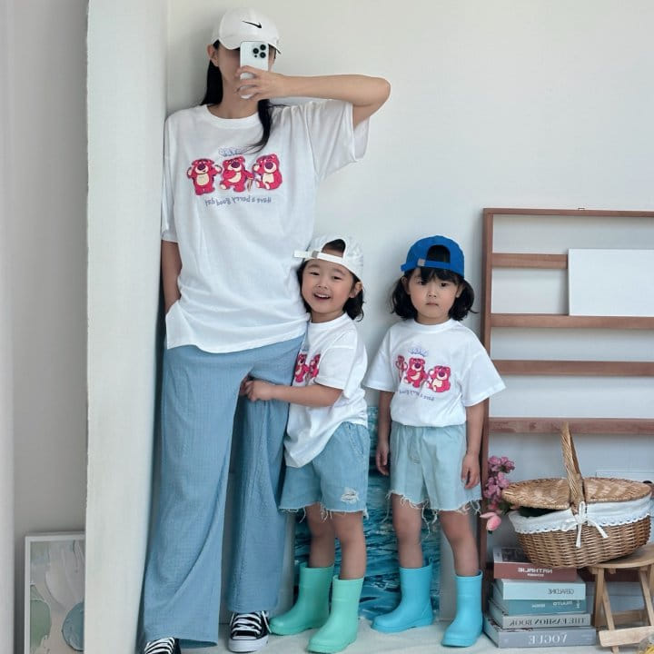 Little Rabbit - Korean Children Fashion - #kidsshorts - Three L Tee With Mom Long Tee - 8