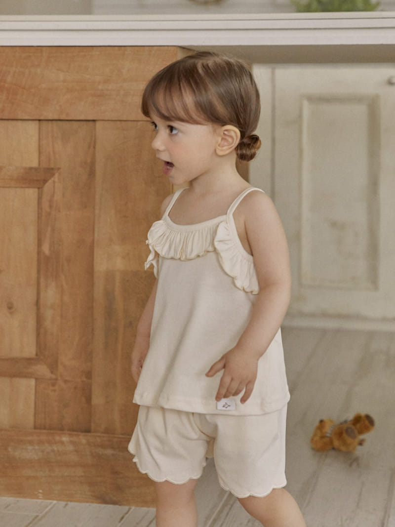 Lolobole - Korean Children Fashion - #childofig - String Frill Sleeveless Tee