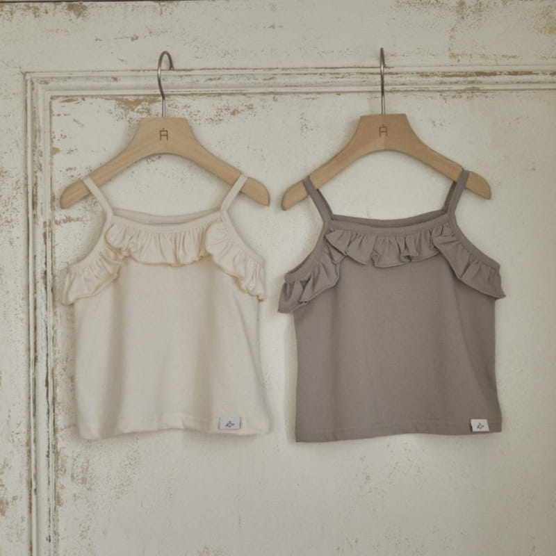 Lolobole - Korean Children Fashion - #childofig - String Frill Sleeveless Tee - 2